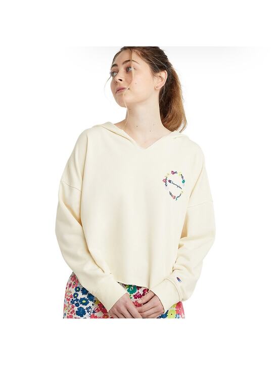 Champion Tops - Champion Sweatshirt NWT French Terry Cream Floral Embroidered Womens Size Small